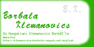 borbala klemanovics business card